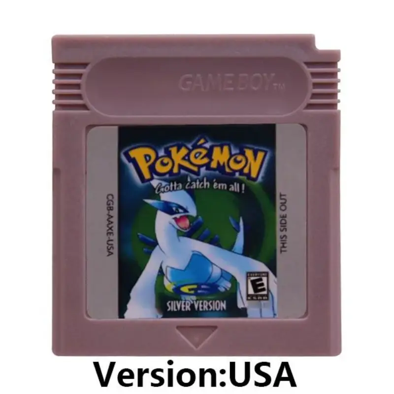 GBC Pokemon series game cartridge,16-bit video game console card,blue,crystal,green,gold,red,silver,yellow,English for