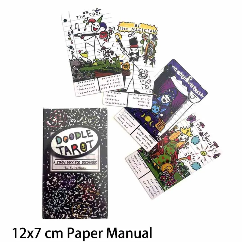 12x7cm Doodle Tarot Paper Manual Card Games