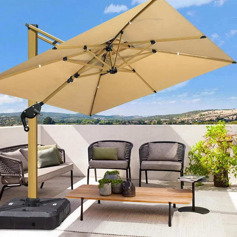 Large Square Aluminum Roman Parasol for Garden Terrace Outdoor Patio Shade Advertising Booth