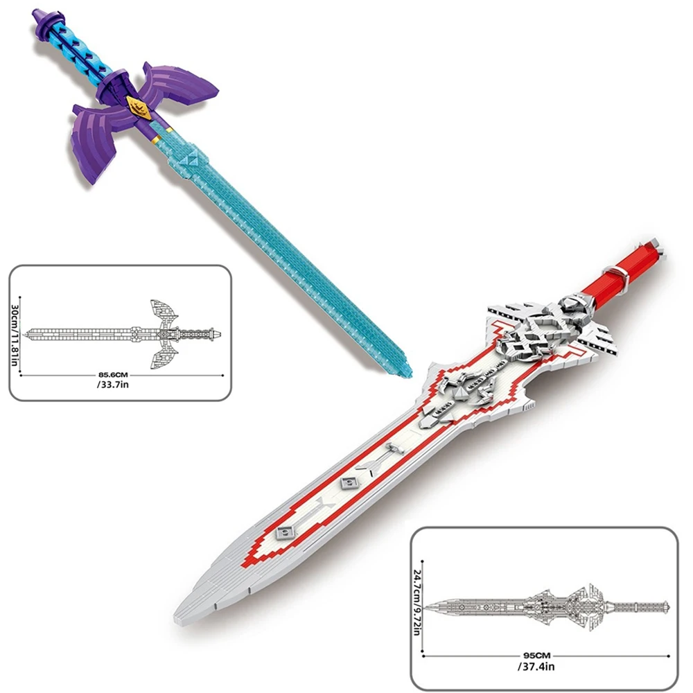 Classic Game Prop Sword Model, High Difficulty Technical Building Blocks, Movie Anime Set, Creative Handheld Toy, Exquisite Box