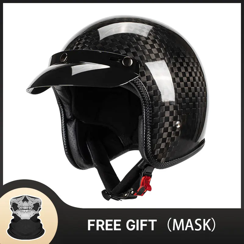 

DOT Certified Carbon Fiber12k Open Face Motobike Riding Casque Electric Moto Helmet Adult Casco Moto Motorcycle Equipment