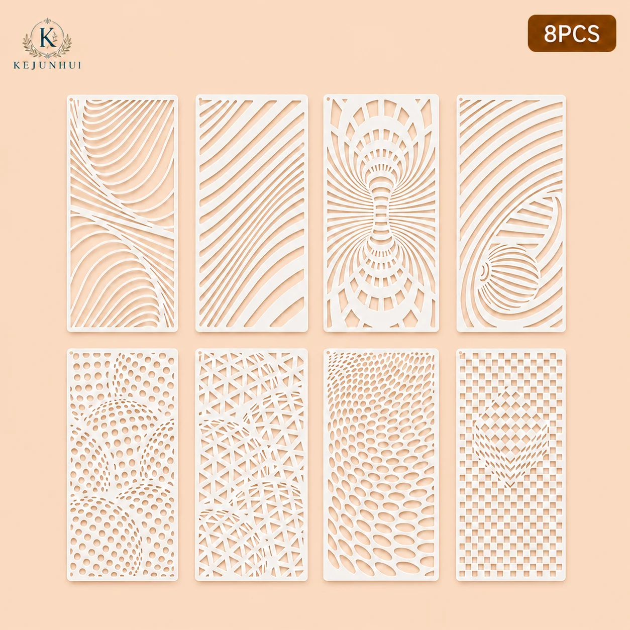 Geometric Texture Stencils Reusable PET Templates