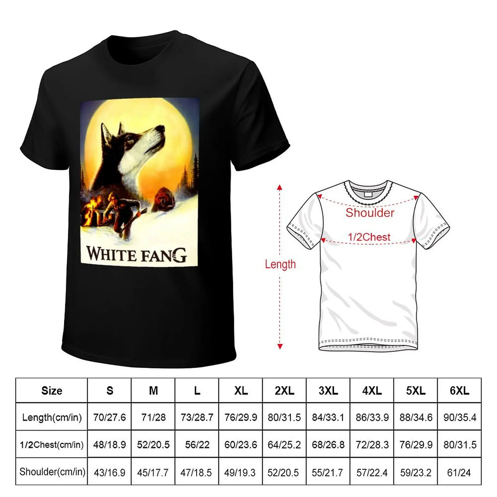White Fang T-Shirt Casual Breathable Short Sleeve Top