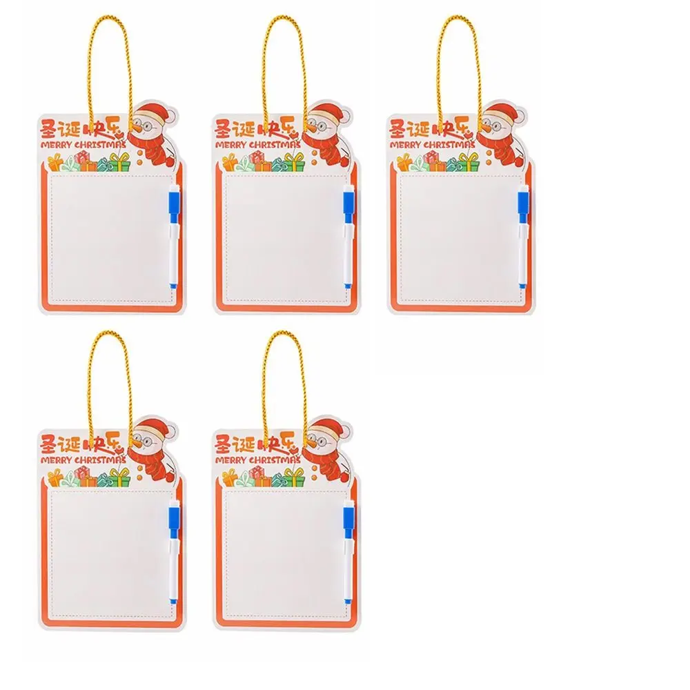 3/5/10pcs Creative Christmas Erasable Whiteboard Reusable with Erasing Pen Erasable Drawing Board Christmas Decoration Portable