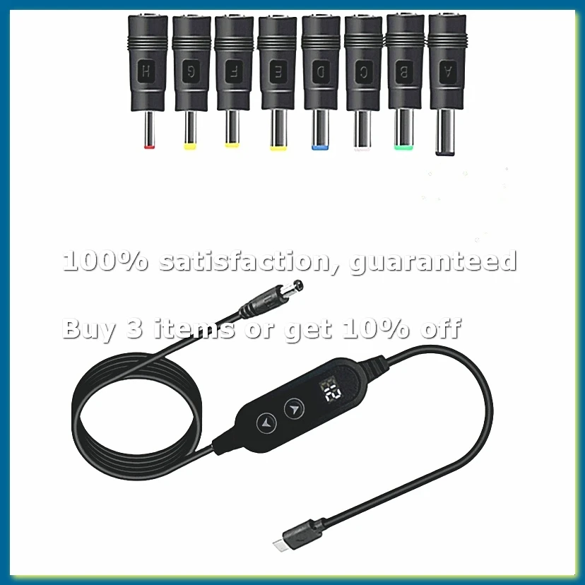 USB C to DC Power Boost Cable Type C to DC PD 65W Fast Charging Adjustable 5V/9V/12V/15V/20V Boost Converter