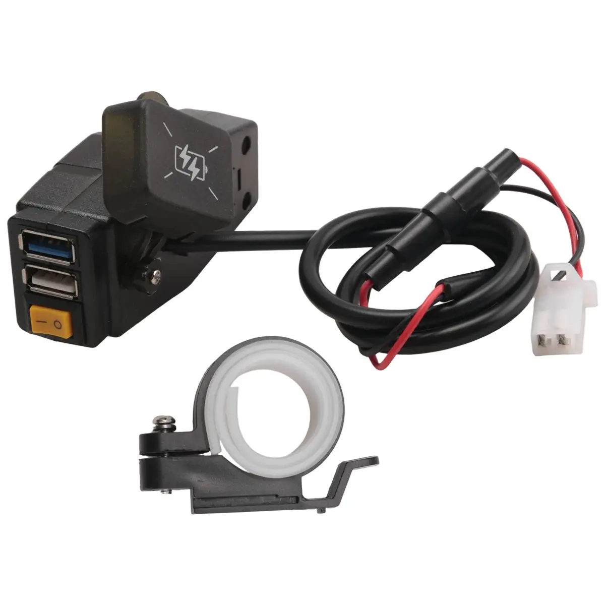 A14M C1FB 20-80V E-Bike Handlebar USB Charger 24V 36V 48V 60V QC3.0 Quick Charger Adapter(Red Light)