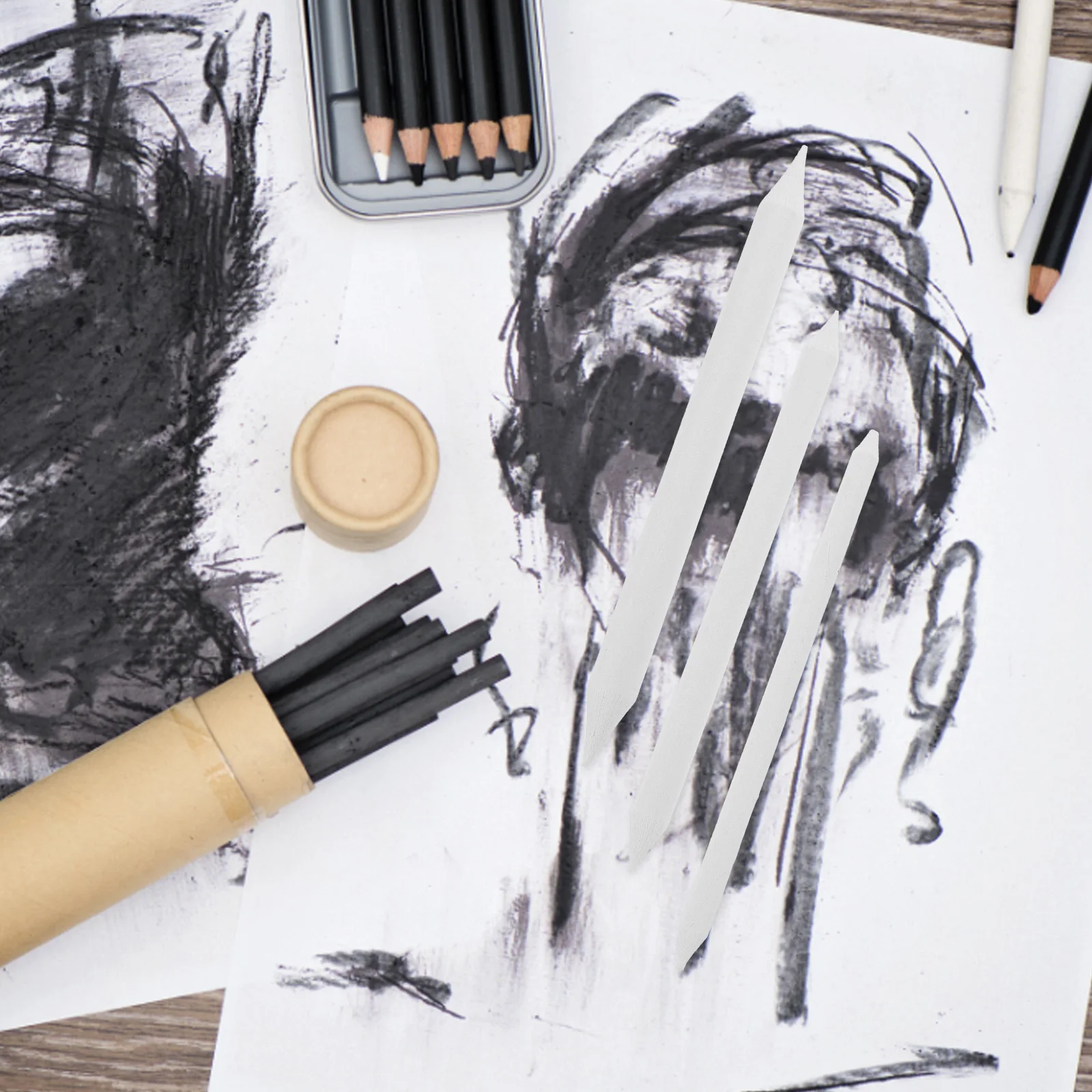 

12pcs Blending Stumps Art Blenderspaper Drawing Tools Sketching Student Artist Accessories Smudge Pen Outdoor Classroom Use