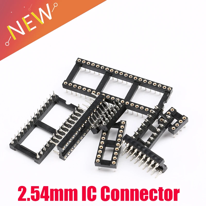 10PCS Round Hole IC socket Connector DIP 6 8 14 16 18 20 24 28 40 pin Sockets DIP6 DIP8 DIP14 DIP16 DIP18 DIP20 DIP28 DIP40 PIN