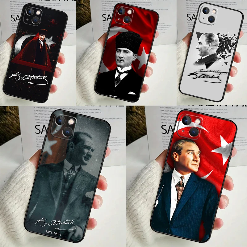 Турецкий Mustafa Kemal Ataturk чехол для телефона iPhone 16 15 14 12 11 13 Pro Max 7 8 Plus X XR XS Max 13 12 Mini чехол