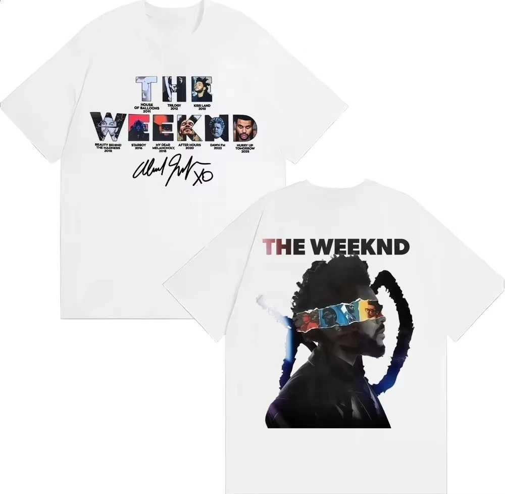 New 2026 The Weeknd After Hours Til Dawn European Tour T-shirts Men's Clothing Fashion Hip Hop Style T Shirt Cotton Tshirt