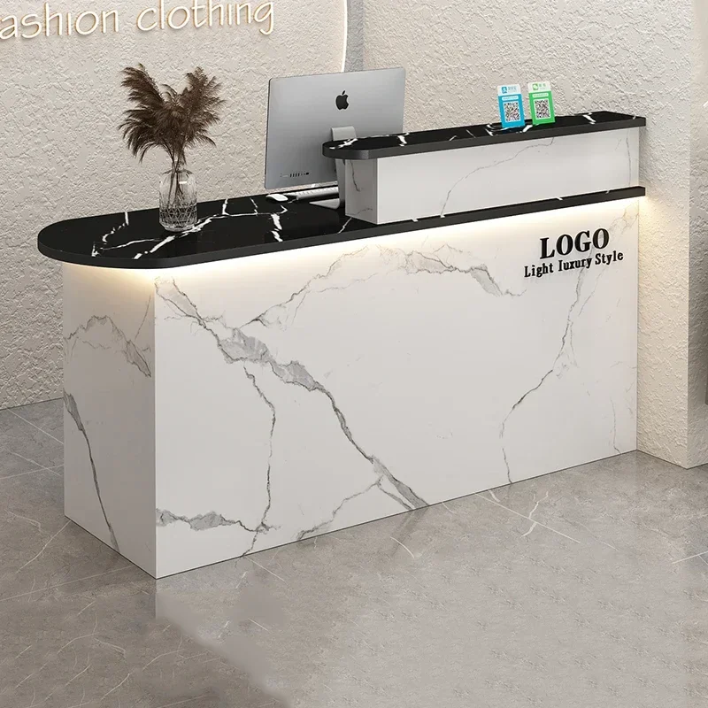 Luxury Furniture Office Luxurious Desk Front Reception Counter Clothes Restaurant Long Recepcion Mostrador Hairdressing Store