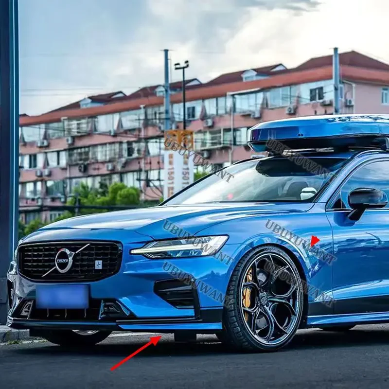 2PCS Für Volvo NEUE S60 V60 2020 2021 2022 2023 2024 2025 Front Kinn Spoiler Stoßstange Splitters vorne Lip Body Kits
