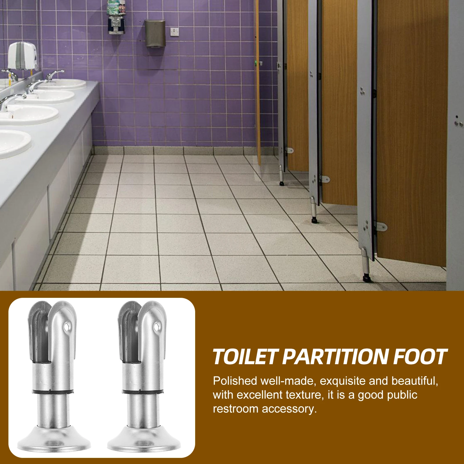 

4pcs Stainless Steel Toilet Partition Support Foot Restroom Partition Bracket Durable Hardware Fixing Rack For Bathroom Divider