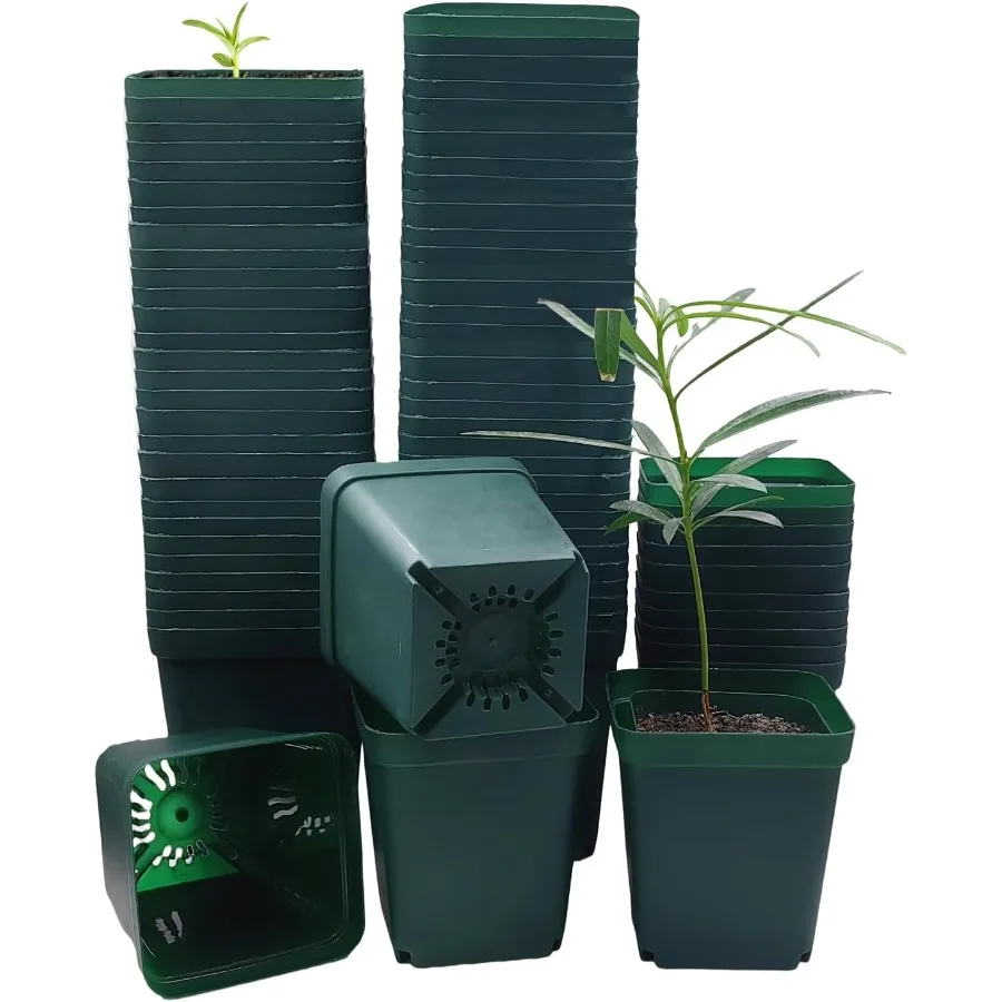 

Квадратный горшок для рассады, 3,5 дюйма, 90 шт., маленький горшок для детского сада, пластиковый толстый и прочный горшок для проращивания семян для растений P