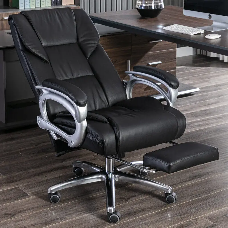 PU Leather Boss Executive Reclining Office Chair Massage Adjustable Features Comfortable For Long-time Sitting Home/Computer Use