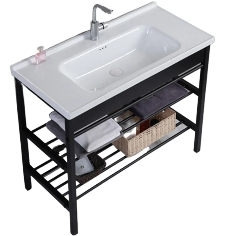 

Ceramic washbasin floor-to-ceiling stainless steel thickened bracket integrated