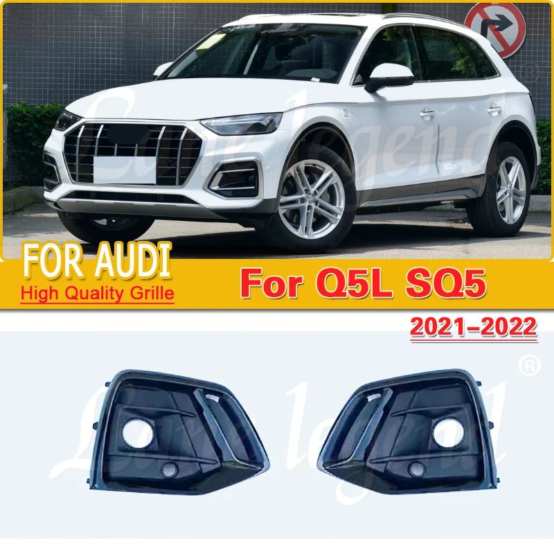 

Front Bumper Car Bumper Fog Lamp Bezel Grille Cover Trim black glow fog light frame modification For Audi Q5L Q5 2021-2022