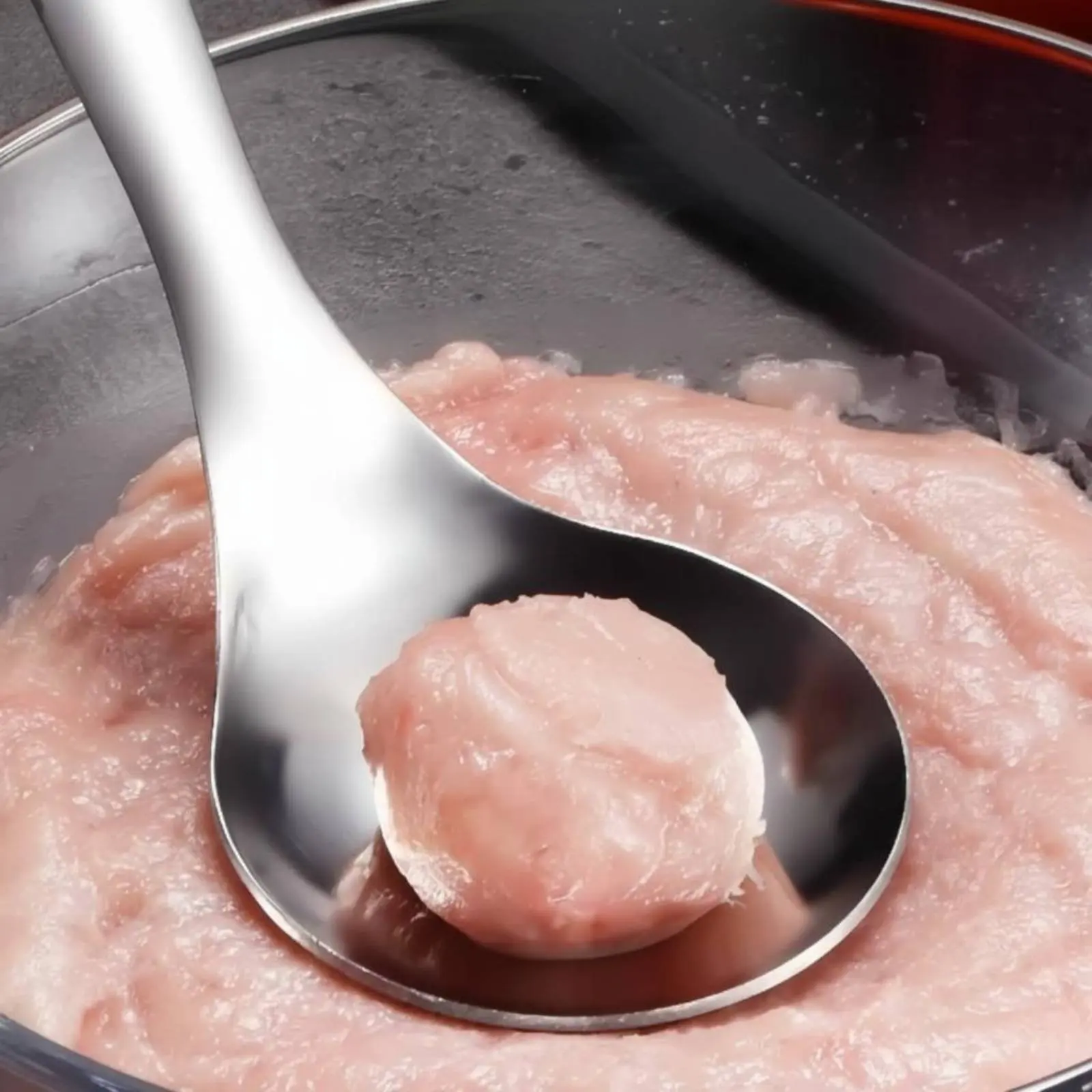 Cuchara para Albóndigas de Acero Inoxidable, Cuchara Formadora de Albóndigas de Larga Duración, Cuchara Prensa para Esferas de Mariscos, Utensilio de Cocina Higiénico y Versátil