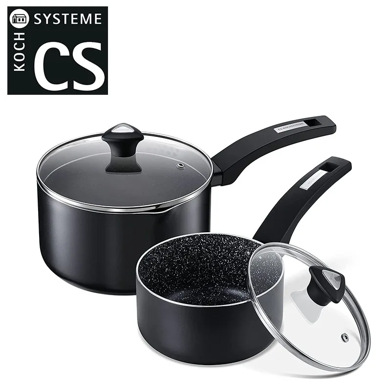 

Nonstick Saucepan Set, 1.5+3qt Saucepan Set for Home Kitchen, Cooking Pots with Lid & Bakelite Handle, Easy to Clean