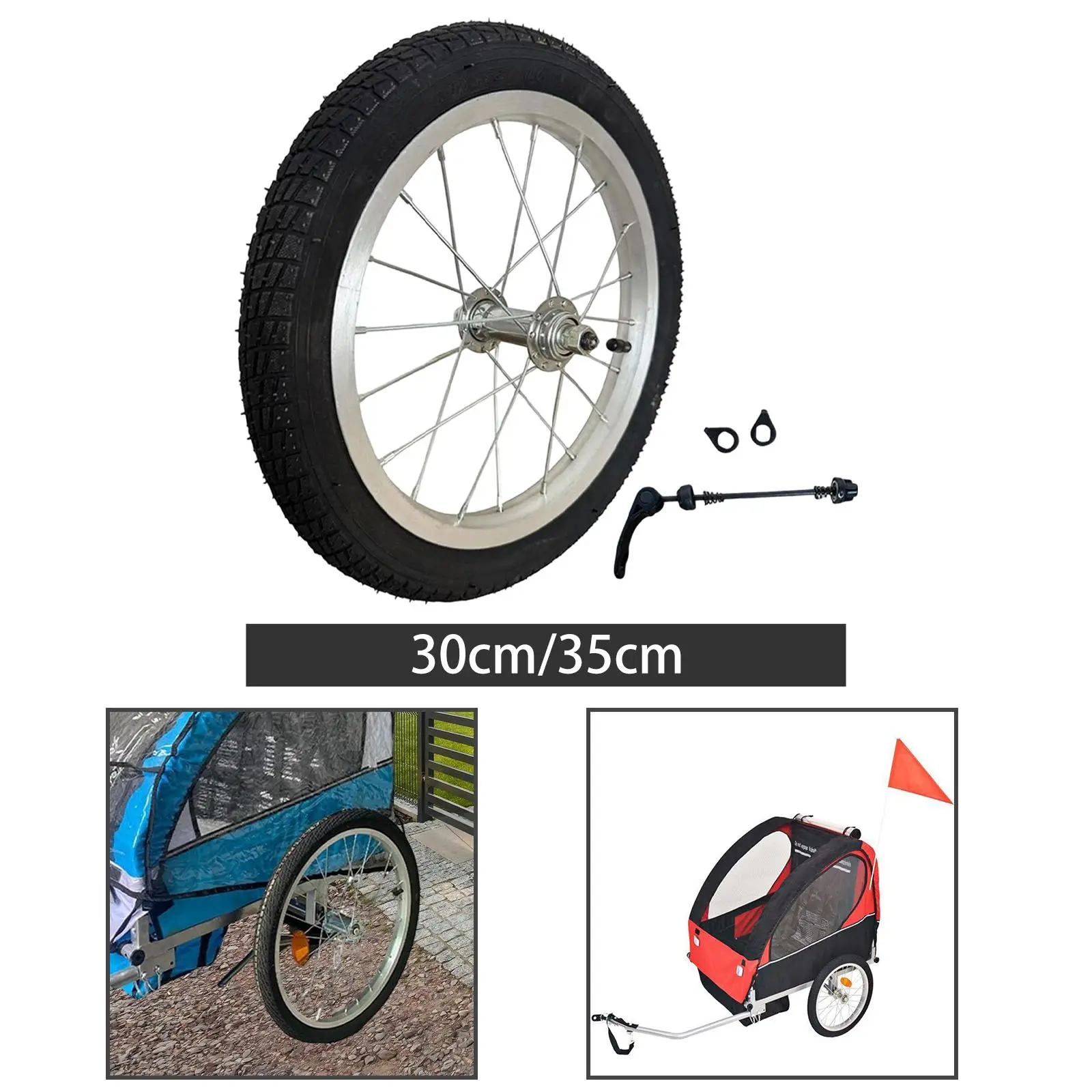 

Bicycle Trailer Wheel Component Direct Replace Quick Release Anti Slip Durable Alloy Rubber for Bike Carriage