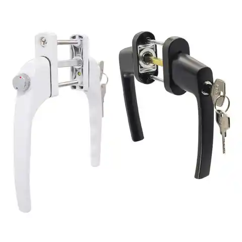 Window 1PCS Plastic Steel Door Through Drive Handle With Lock And Safety Swing Door And Window Hardware Accessories Door Lock
