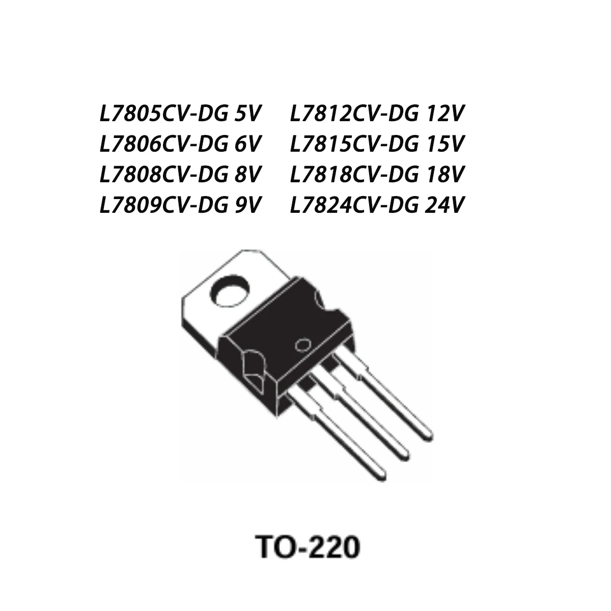 10PCS dual gauge L7805CV L7806CV L7808CV L7809CV L7812CV L7815CV L7818CV L7824CV TO-220 35V 1.5A Positive voltage regulator ICs