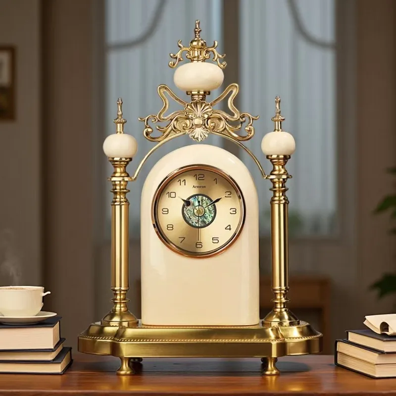 Living room decorative table clock home silent ornament retro quartz clock