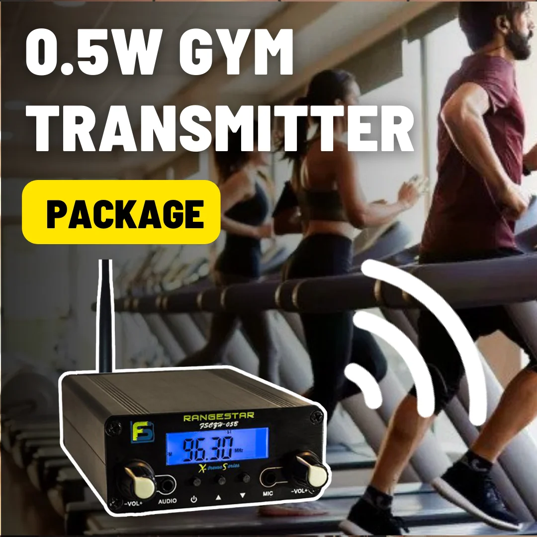 

Fmuser fm transmiiter 0.5W broadcast radio staion coverage greater than 900 feet for gymnasium fs-05B comply with fcc part 15