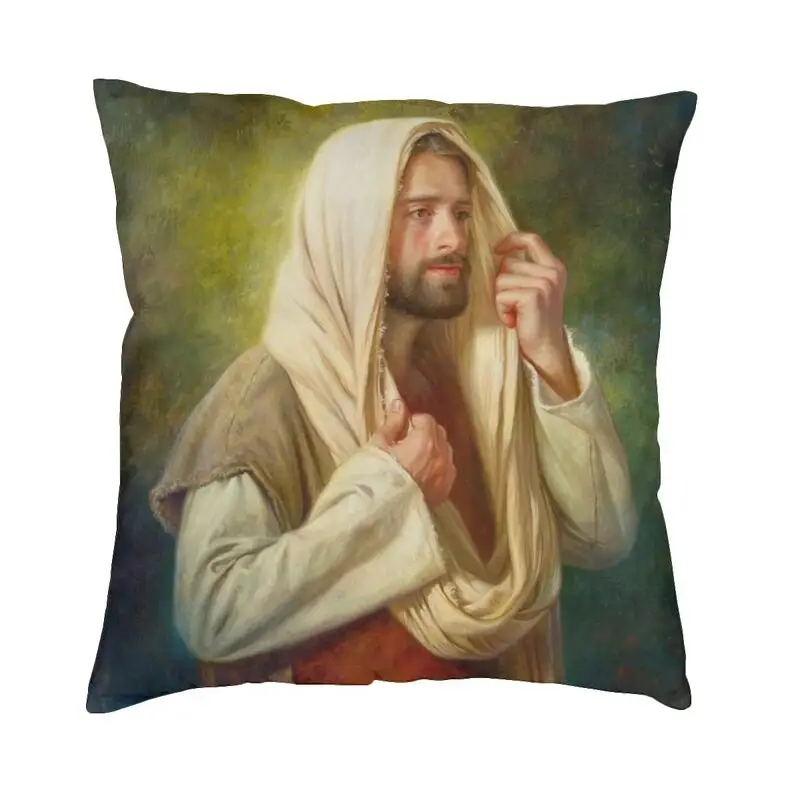 Savior Jesus Christ Cushion Covers Sofa Home Decorative Christian Faith Square Throw Pillow Case 40x40cm