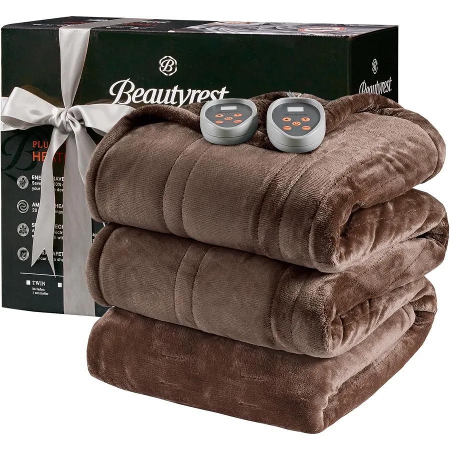 

Heated Blanket Electric Blanket Soft Warm Reversible Plush - Sherpa Heating Blanket with 20 Heat Settings 1-10 hrs Timer Auto S