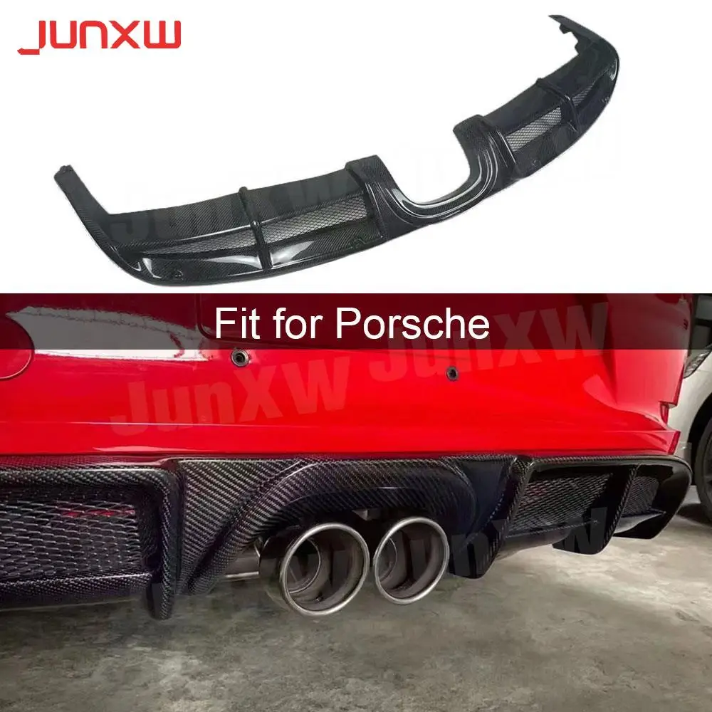 

Carbon Fiber Car Rear Bumper Lip Exhaust Spoiler Boot Splitters for Porsche 718 Boxster Cayman 2016 2017 2018 2019 2020