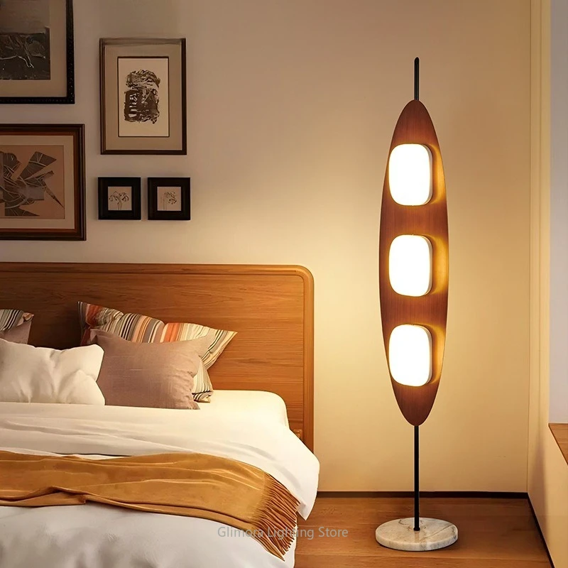 Mid-Century Pea & Sailboat Floor Lamp, Premium Style, Metal & Fabric, for Living Room Sofa Bedroom