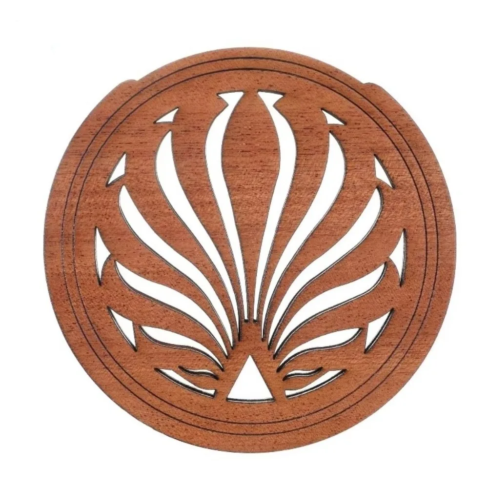 Wood Guitar Soundhole Cover Anti-Feedback Round Shape Acoustic Guitar Soundhole Cover Decorative Cutout 41 Inch