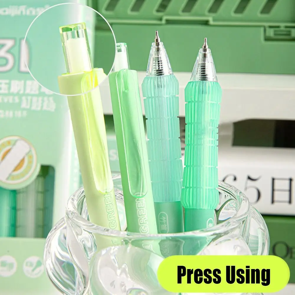 4PCS/Set High Quality Soft Grip Ballpoint Pen Press Type CS Tip Gel Pen Quick Drying 0.5mm Black Ink Neutral Pen Students