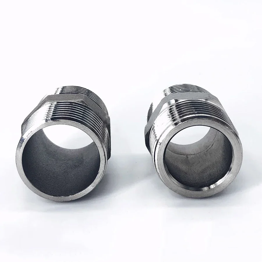 Male Straight Hexagon Joint Nipple Reducer Pipe Connection DN6 8 10 15 20 304 Fittings Stainless Steel Threaded 1/2