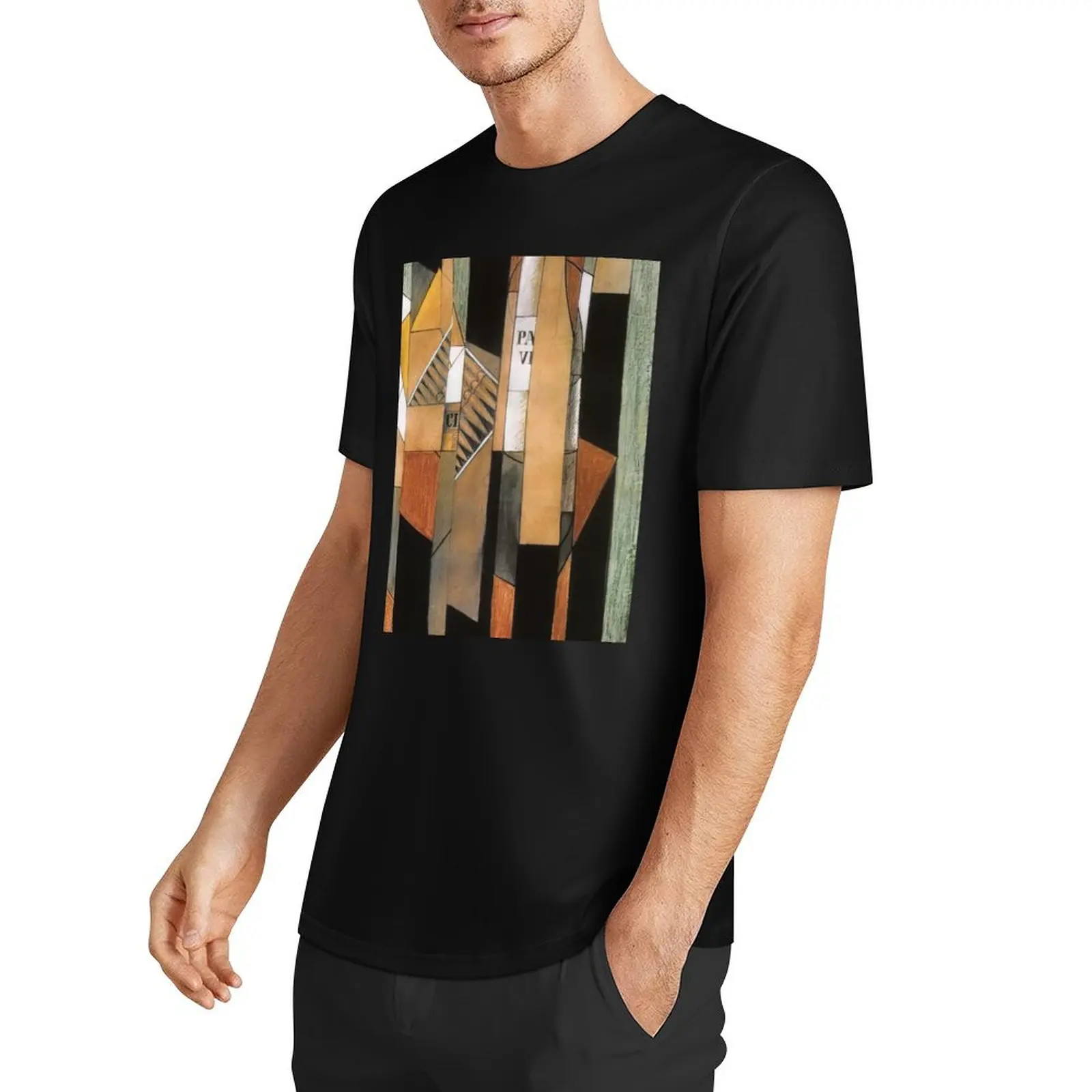 STILL LIFE WITH BOTTLE AND CIGARS 1912 By Juan Gris T-Shirt anime stuff anime black t-shirts for men