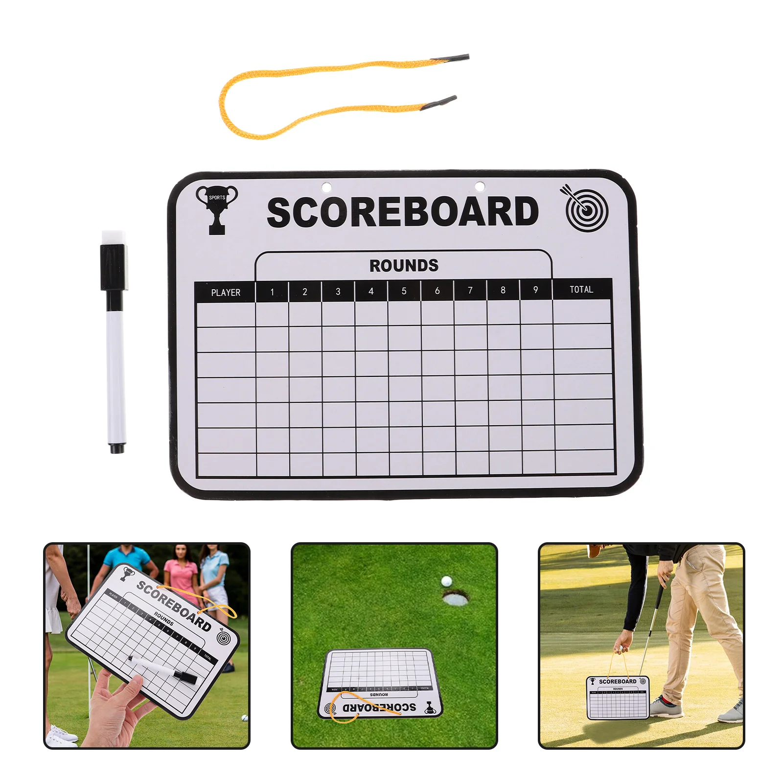 

Golf Scoreboard Double Sided Dry Erase Board Portable Lightweight Writing Message Board Golf Points Cards