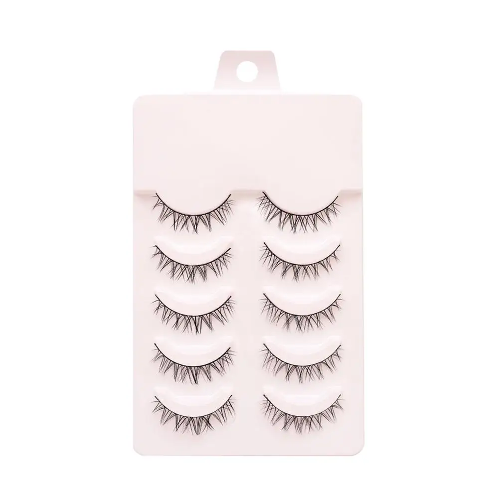 5Pairs 3D Faux Mink Lashes Soft Winged Natural Realistic Full Fluffy Natural Eyelash Wispy Soft Extension Lashes Curly Thic S7H4