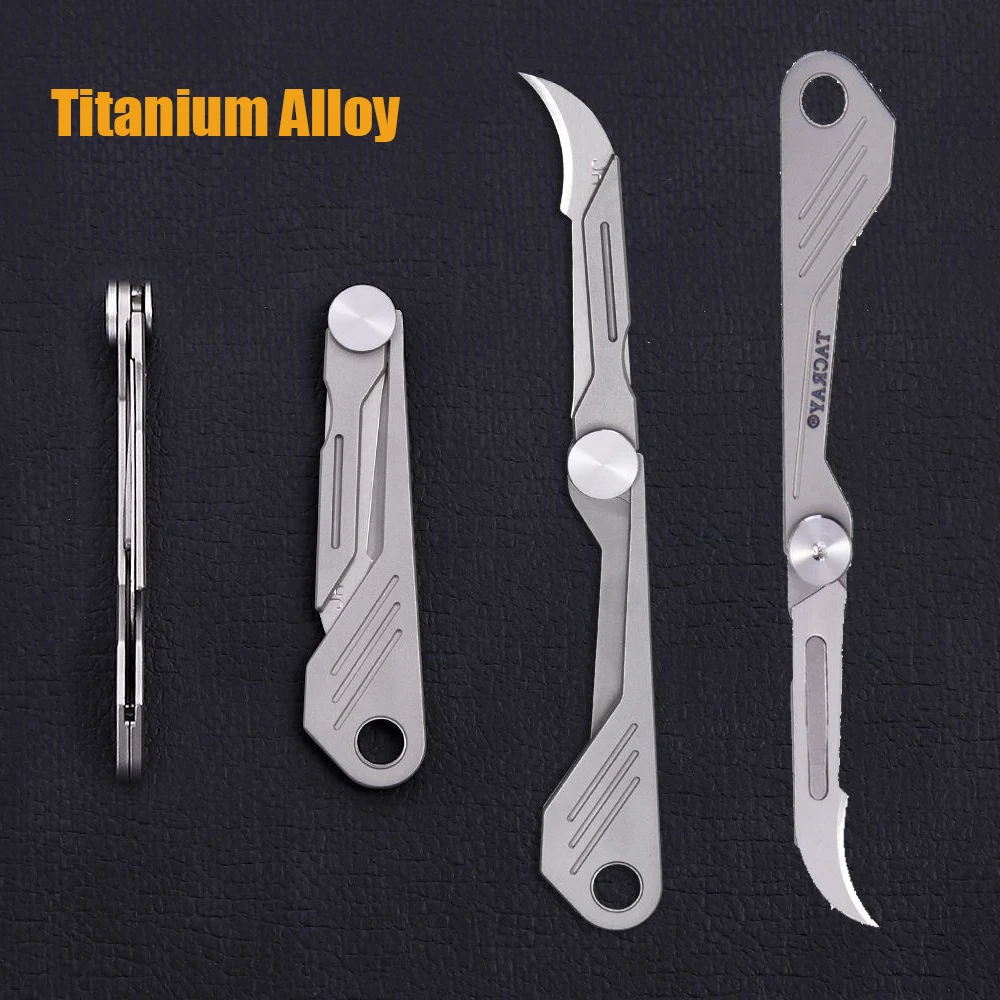 

Titanium Alloy Folding Scalpel Portable MINI Carving knife EDC Outdoor Unpacking Pocket Knife with 2 Different Replaceable Blade