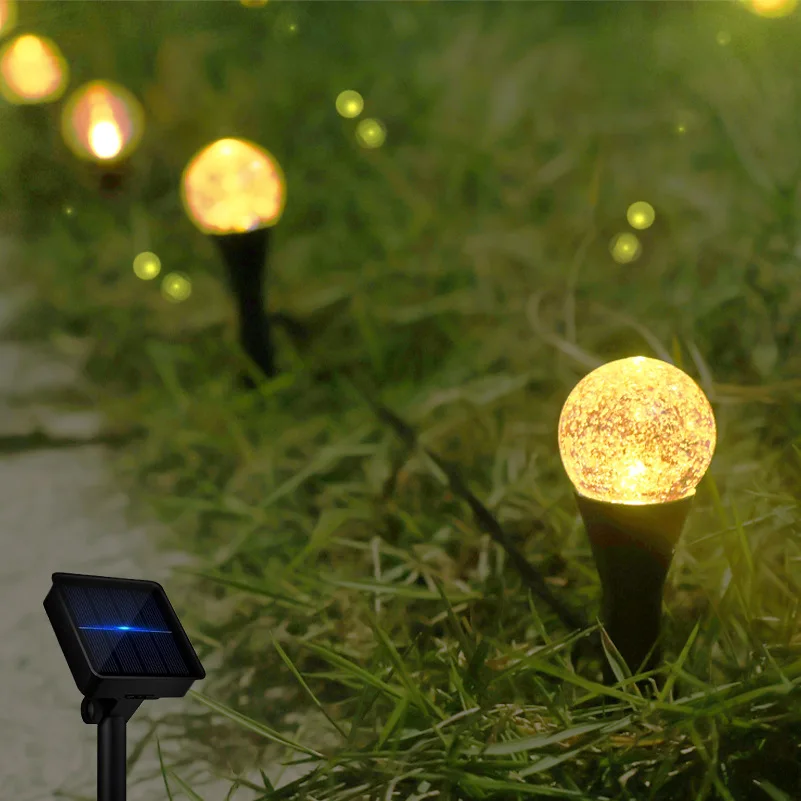 2026 Solar Bubble Ball Ground Plug LED String Light For Outdoor Camping Yard Garden Lawn Landscape Decor Lighting