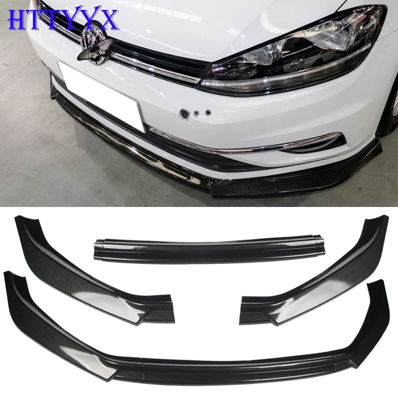 For Golf 7.5 MK7.5 STANDARD TSI TDI 2017-2020 Gloss Black Front Bumper Splitter Lip Diffuser Body Kit Spoiler Guard