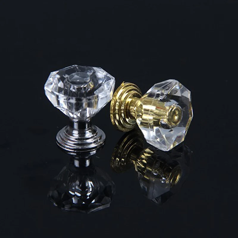 「10Pcs Acrylic Crystal Knobs Cupboard Drawer Pull Handle Door Knob Diamond Cabine」