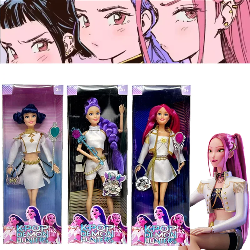 

New hot Anime KPop Demon Hunter Doll Rumi Mira Zoi Vinyl Mask High Appearance Level Girl Birthday Fan Club Gift