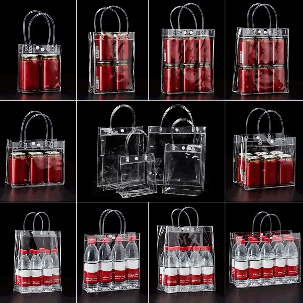 Transparent PVC Handbag Multi-purpose Plastic Candy Bag Large Capacity Gift Jelly Bag Travel Hiking Bag Gift Box Party Supplies