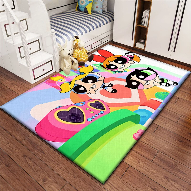 The Powerpuff GirlsHD Printed Carpet for children,Living room Bedroom floor mat Kitchen mat Children's Bedroom Mat,bedroom decor