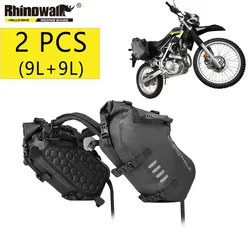 Rhinowalk Motorcycle Side Bag 18L Set Waterproof  Motorcross Saddlebag Motor Strap Mount Fit Honda Suzuki Yamaha KTM