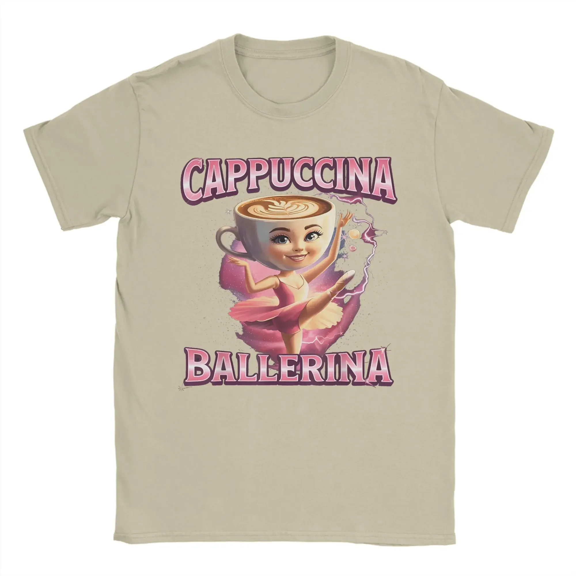 مضحك كابتشينا راقصة الباليه كابتشينو راقصة القهوة تي شيرت المرأة تي شيرت Harajuku الصيف تيز خمر طباعة القمم هدية