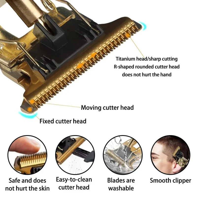 Hair Cutting Machine USB Fast Charging Shaver Barber T9 Vintage Hair Trimmer Cordless Hair Clipper For Men's Barbe image 6