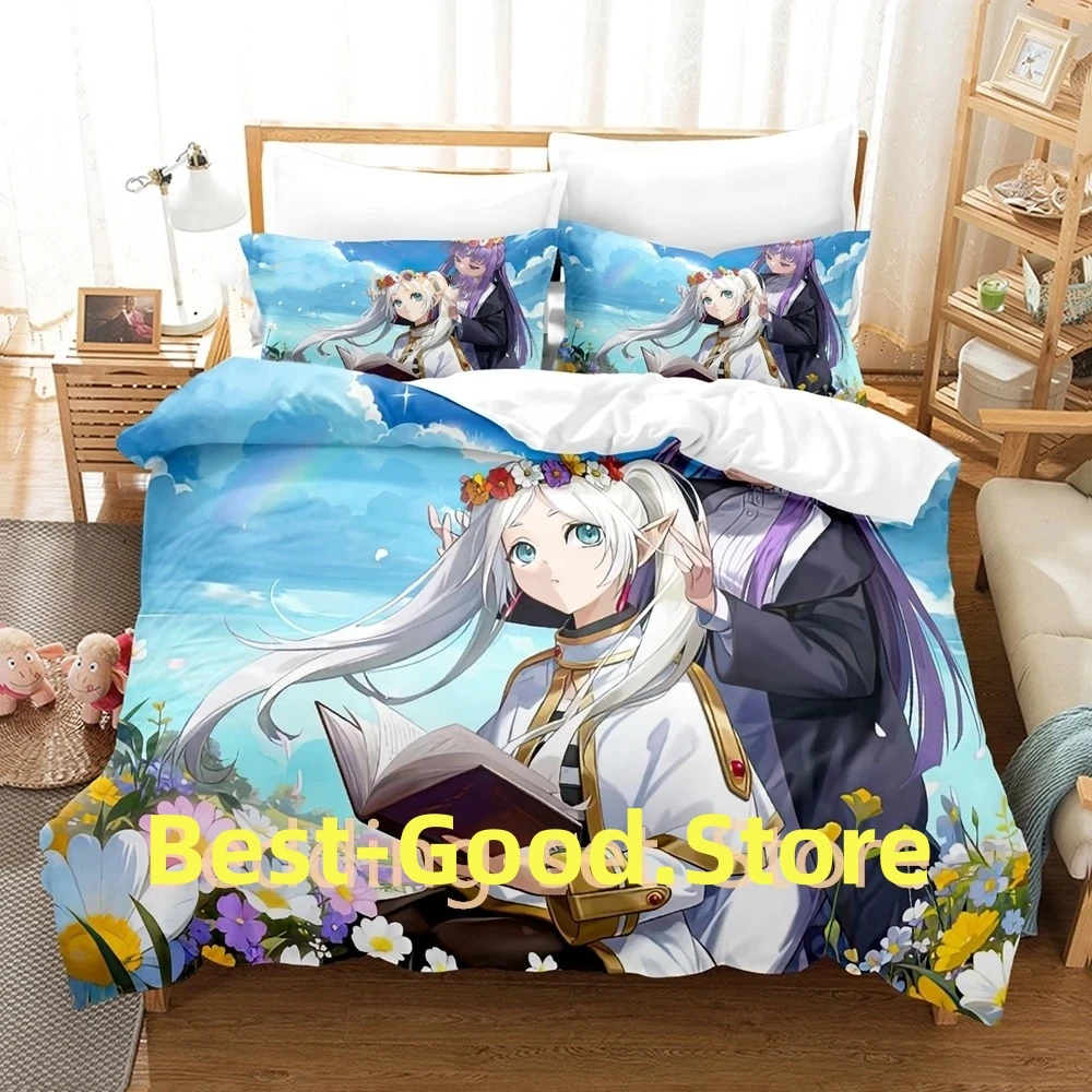 

Frieren Beyond Journey's End Bedding Set Single Twin Full Queen King Size Bed Set Adult Kid Bedroom Duvetcover Sets Anime Bed