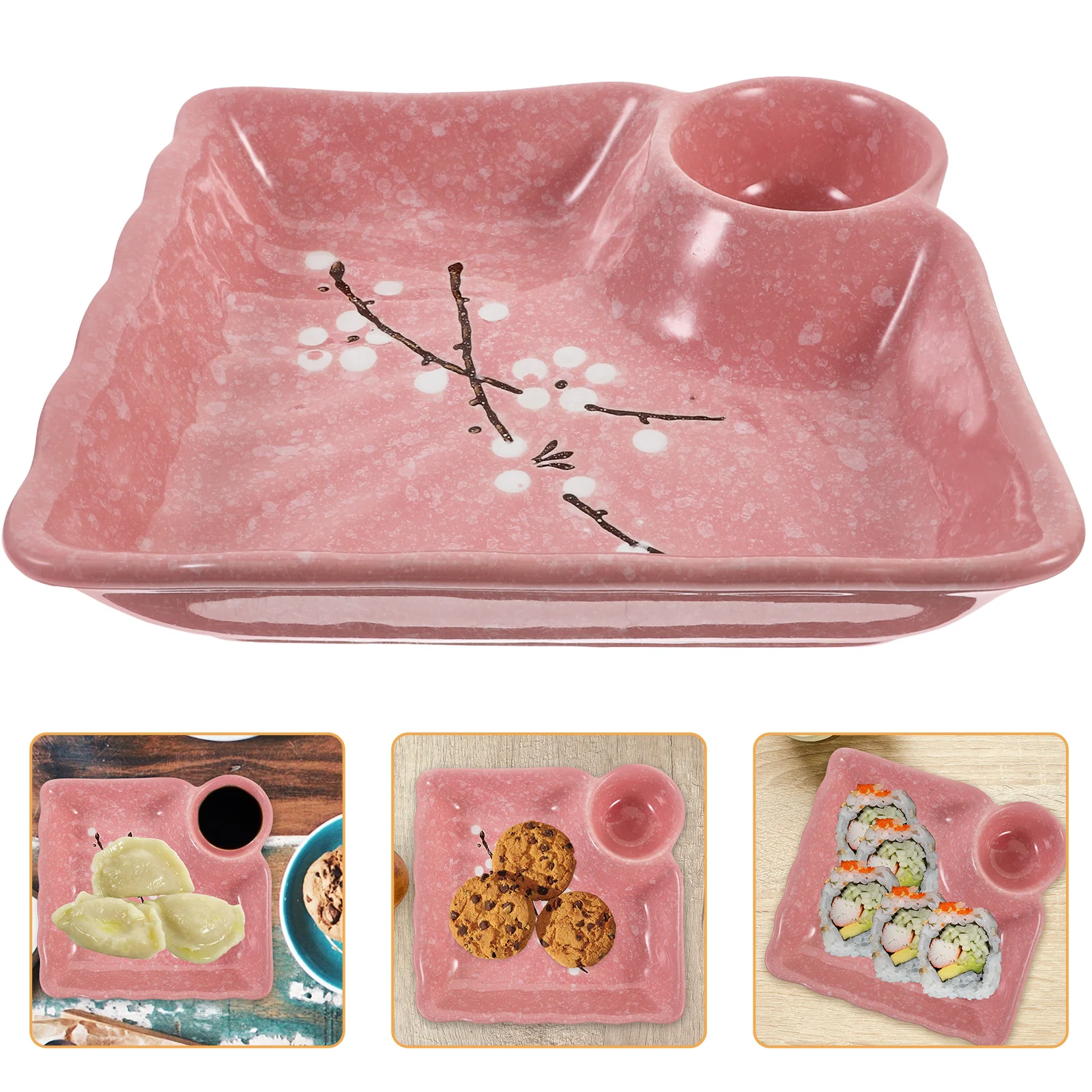 

Creative Pink Sauce Dish Dipping Bowl Seasoning Dish for Sauces Desserts Appetizer Plates Plastic Table Display